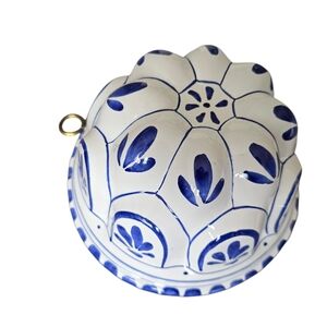 Vintage Cordon Bleu ABC Bassano Blue White Wall Art Decor Ceramic Mold Italy